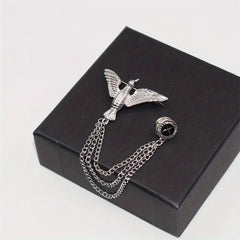 Eagle Brooch Men's Chain Suit Accessories Corsage Pin