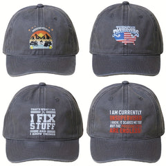 Distressed Cotton Dad Hat Vintage Washed Baseball Cap