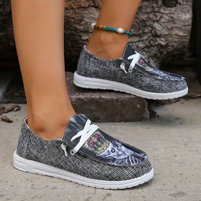 Women's Colorblock Slip-On Flat Shoes Lightweight Canvas Shoes