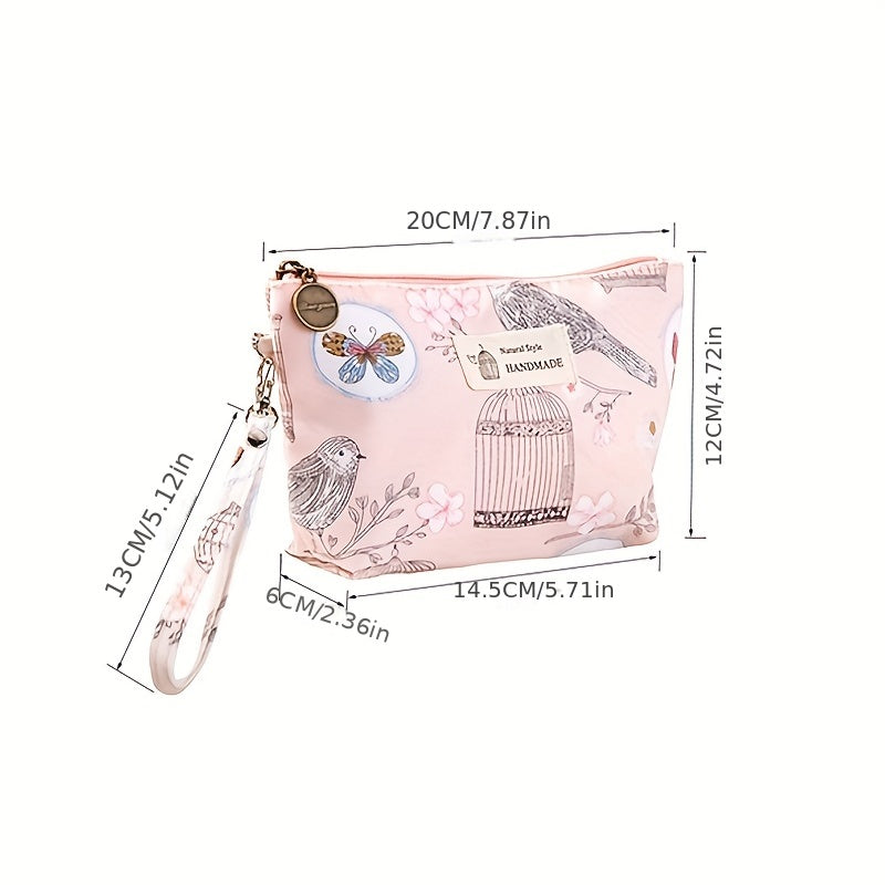 Floral Printed Makeup Bag Waterproof Travel Wash Bag