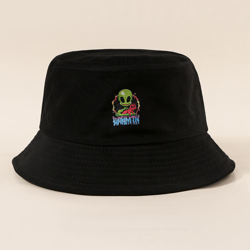 Alien Print Cotton Bucket Hat Man Unisex Visor Sun Hats