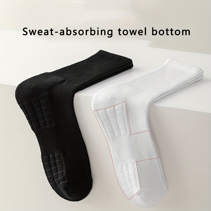 Men's Thick Cotton Sports Socks - Breathable & Anti-Odor - 3 Pairs