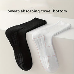 Men's Thick Cotton Sports Socks - Breathable & Anti-Odor - 3 Pairs