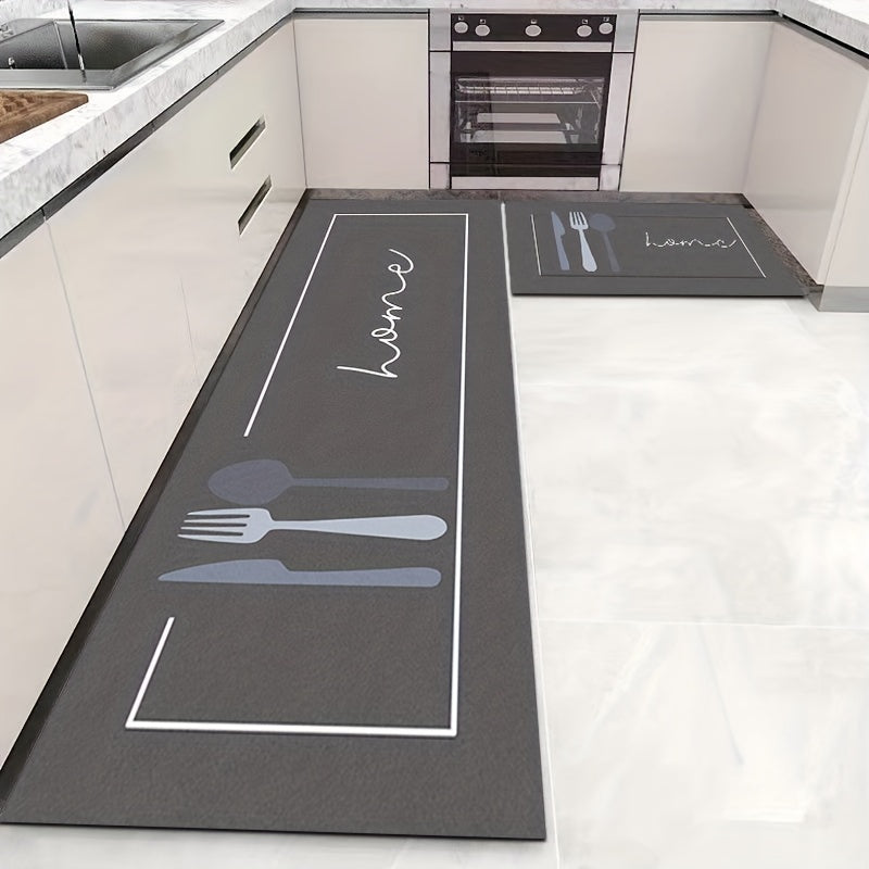 Vintage Printed Kitchen Rugs Absorbent Non Slip Floor Mat