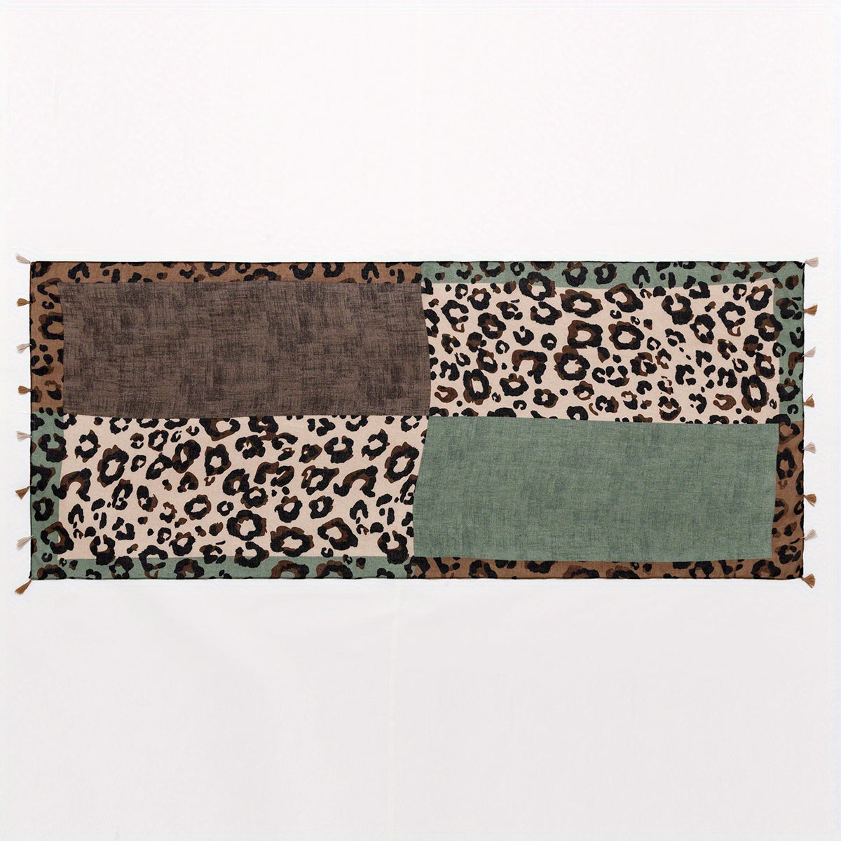 Leopard Print Tassel Decor Scarf Casual Shawl Wrap