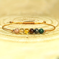 Pink Faux Crystal Anklet Energy Bracelet for Relaxation & Healing