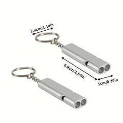 2pcs Aluminum Emergency Whistles Keychain High Decibel Survival Whistles