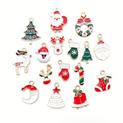Christmas Snowman Hat Santa Claus Alloy Pendant DIY Accessories