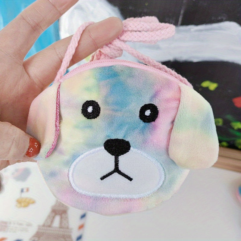 Colorful Cartoon Plush Animal Coin Purse Zipper Wallet for Girls