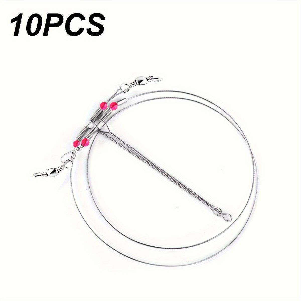 10pcs Steel Wire Swivel Snap Fishing Leader