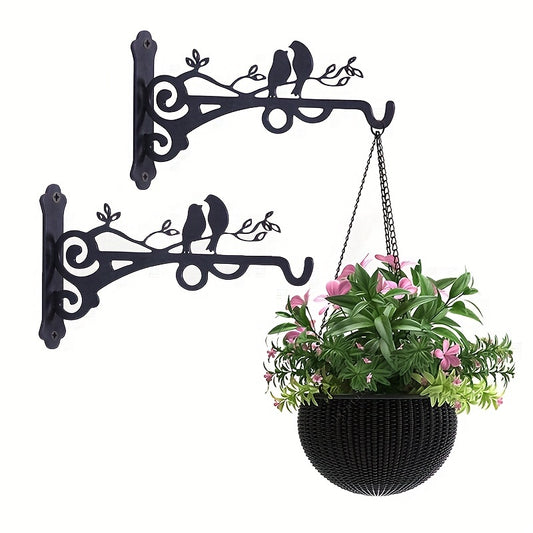 Wrought Iron Wall Flower Pot Bracket for Orchids & Garden Decor