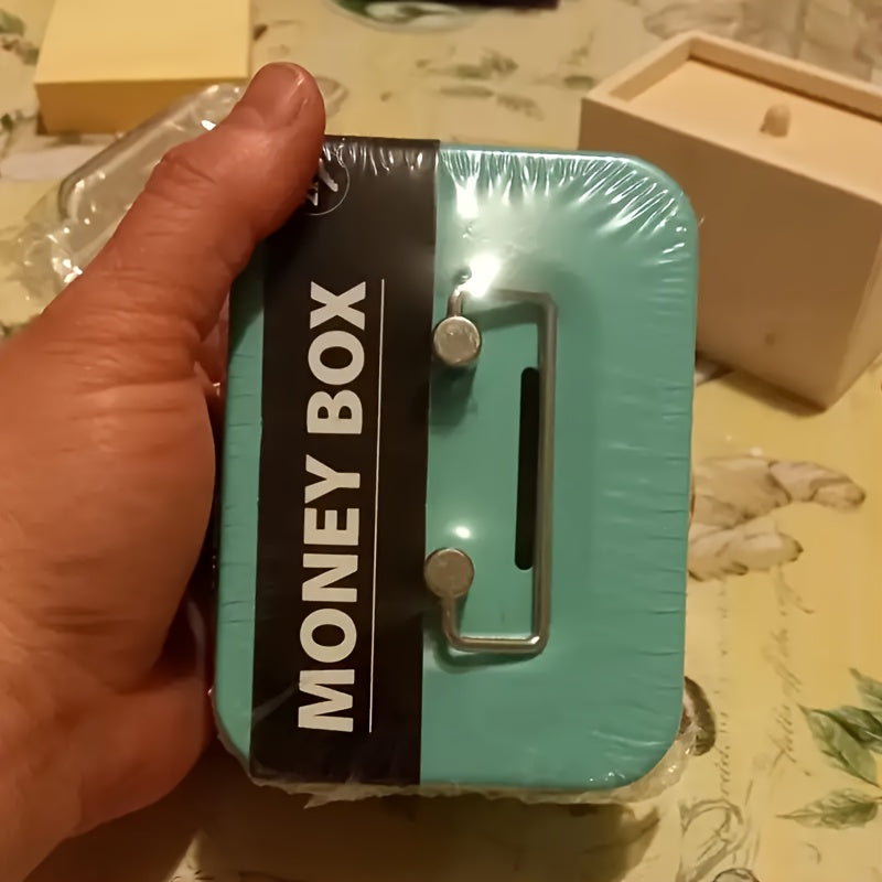 Mini Metal Money Storage Box Locking Lid Keys Household Organizer