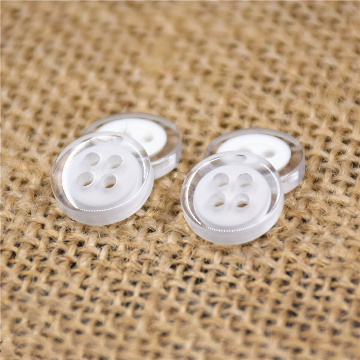 10PCS Resin Button Oil Printing Wide Side Four Eyes Button