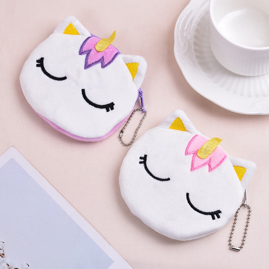 Girls Plush Unicorn Coin Purse Wallet Backpack Pendant