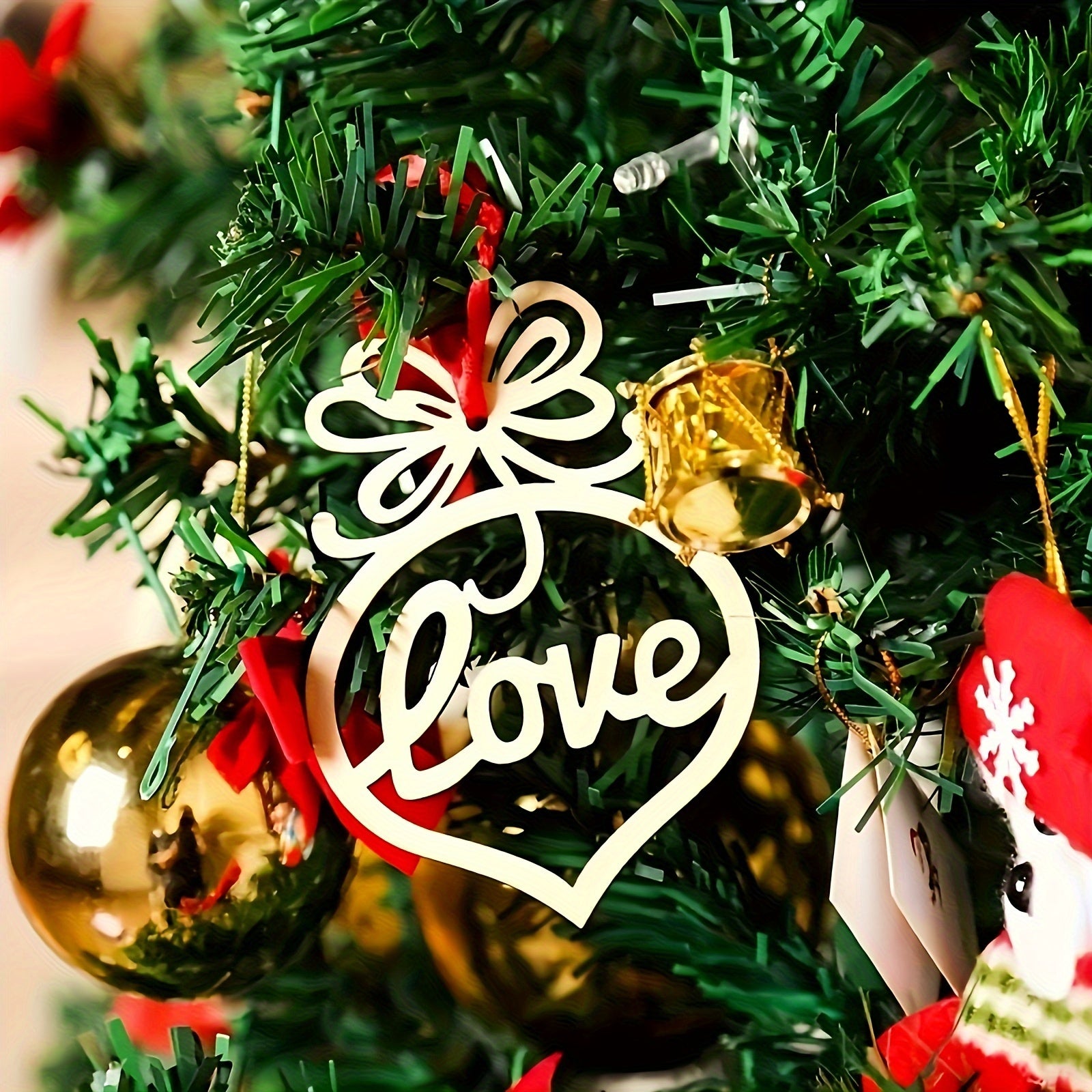 6pcs Wooden Ornaments For Christmas Tree - Holiday & Wedding