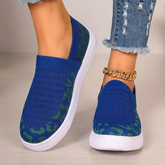 Leopard Print Comfort Walking Shoes Slip on Outdoor Casual Sneakers