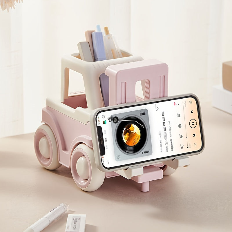 Cartoon Car Pen Holder Desktop Organizer Ornaments