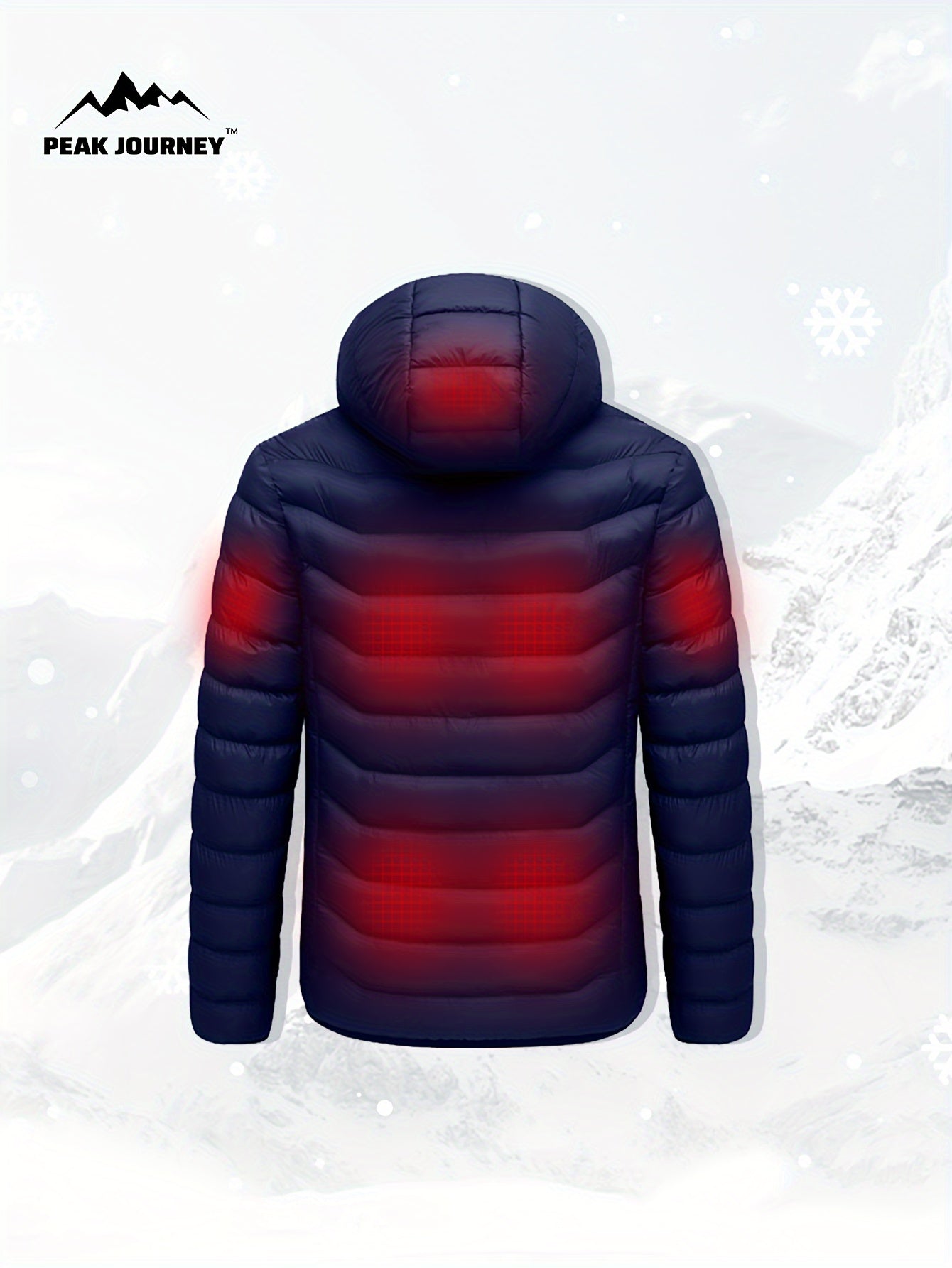 Men's Casual Heating Hooded Jacket for Outdoor Activities