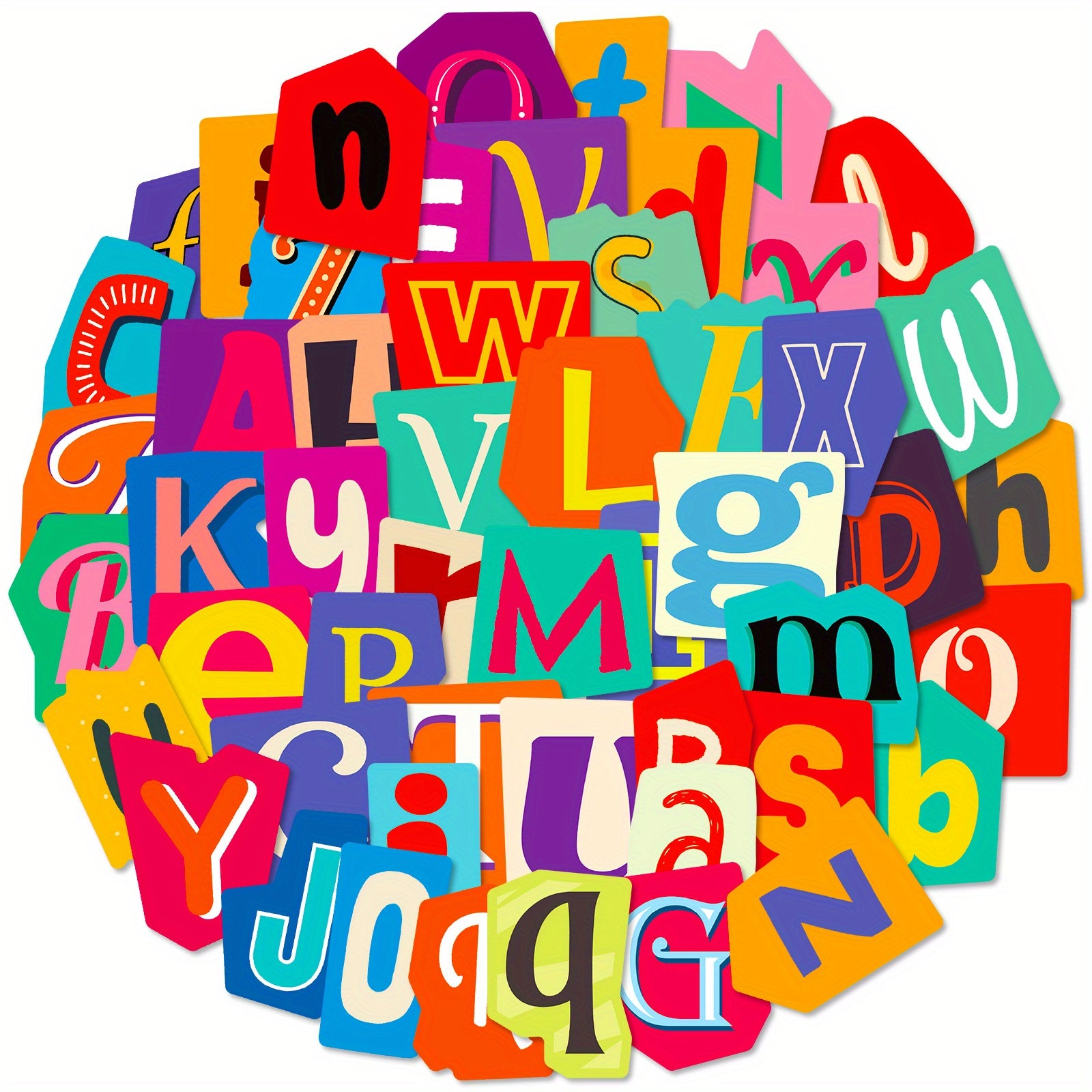 50pcs Cartoon English Letter Early Education Graffiti Stickers