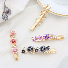 Rhinestone Flower Bobby Pin Head Jewelry Side Clip Hair Accessory