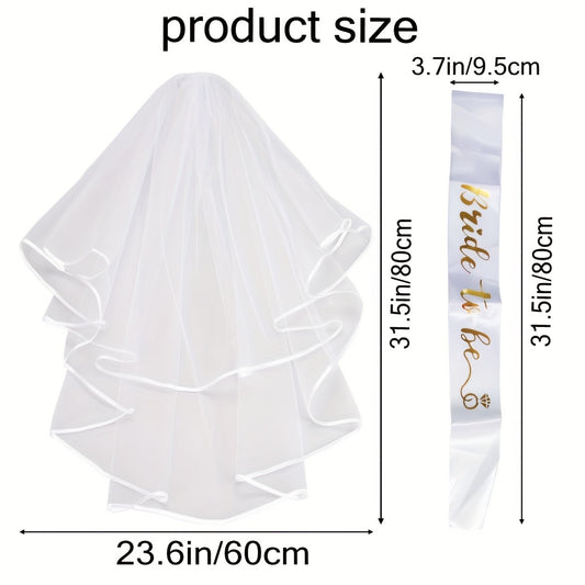 Bride to Be Set: Sash and Veil with Comb for Hen Party