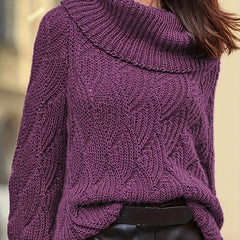  Casual Sweater Women's Solid Long Sleeve Turtle Neck Jumper