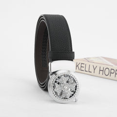 Men's Wild Style Automatic Buckle Belt with Rhinestones