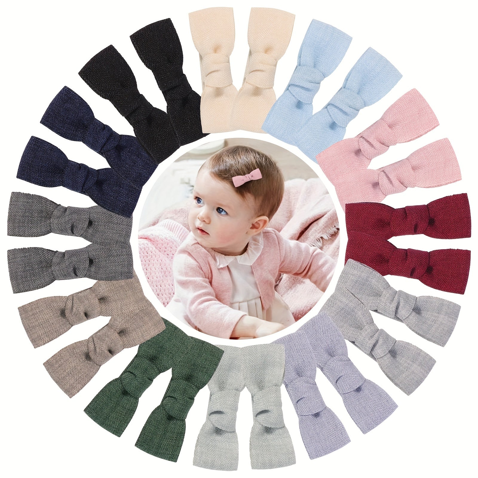 12 PCS Baby Girls Hair Clips Non Slip Bows Barrettes For Toddlers