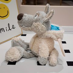 Soft Gray Wolf Plush Toy with Expressive Eyes