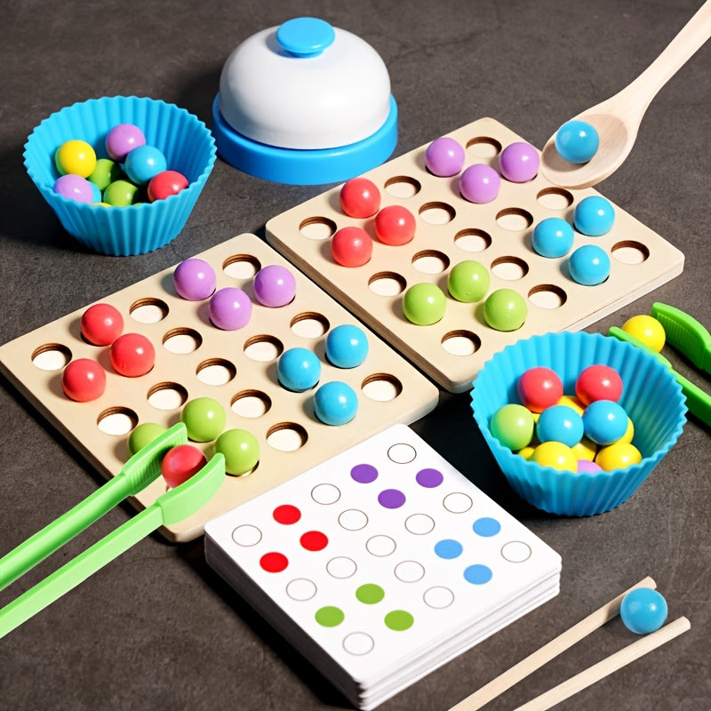 Wooden Bead Sorting & Matching Game Educational Toy for Kids
