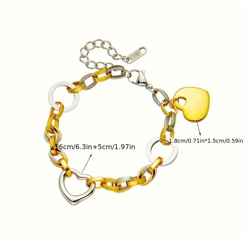 Gold Plated Love Pendant Bracelet for Men and Women