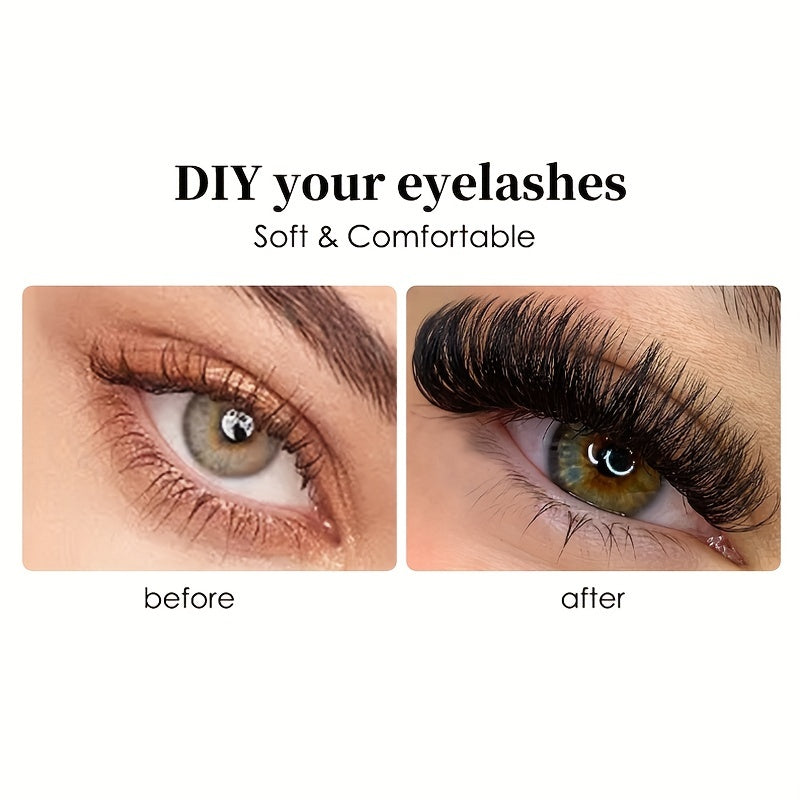 7 Rows C Curl Cluster Eyelashes Wispy Cross Lash Extensions