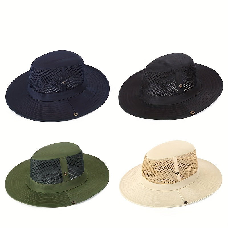 Mesh Hollow Out Sun Hat Unisex Breathable Sunshade Bucket Hat