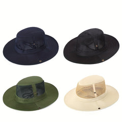 Mesh Hollow Out Sun Hat Unisex Breathable Sunshade Bucket Hat