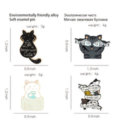 Cat Fish Charming Emblem Pet Brooch Enamel Lapel Pin Decorative Badge