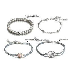Bohemian Heart Golden Chain Bracelets Set 4pcs