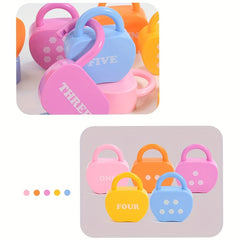 Colorful Number Learning Locks & Key Toys Educational Puzzle