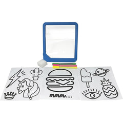 Neon Drawing Board with Markers & Stencils for Kids