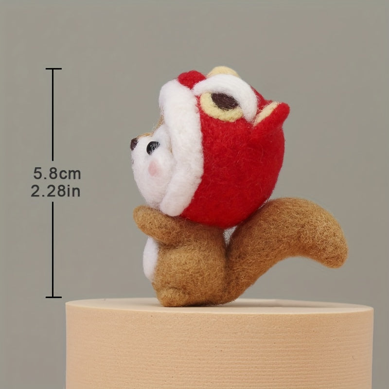 DIY Squirrel Wool Felt Doll Kit for Beginners