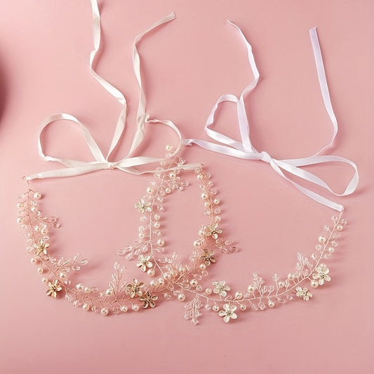 Flower Charm Hairband Rhinestone & Crystal Headband Bridal Wedding Accessory