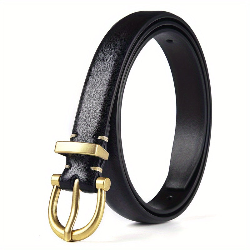 Casual Oval Buckle Leather Belt for Women
