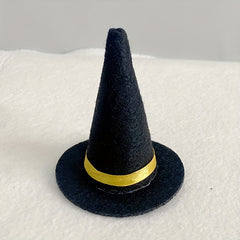 10pcs Mini Felt Witch Hat with Ribbon Halloween Cosplay Accessories