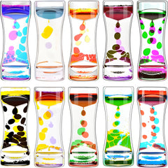 Colorful Acrylic Liquid Sand Timer with Vibrant Bubbles