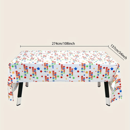 Star Style Event Party Birthday Tablecloth Peva Waterproof 137x274cm