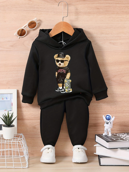 Skateboard Lover Bear Baby Sweatshirt Trousers Set