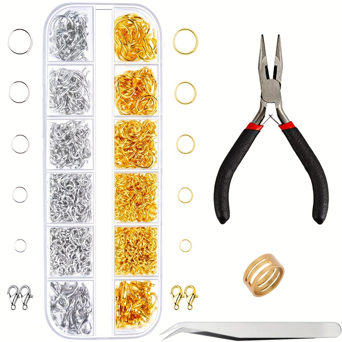 1200pcs Jump Rings Set For Jewelry Making Kit With Lobster Clasps And Closures