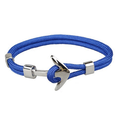 Silver Boat Anchor Bracelet Polyester Rope Punk Bracelet