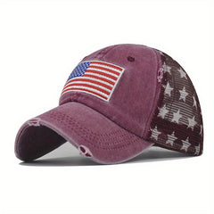 Pentagram American Flag Baseball Cap Outdoor Soft Mesh Cap