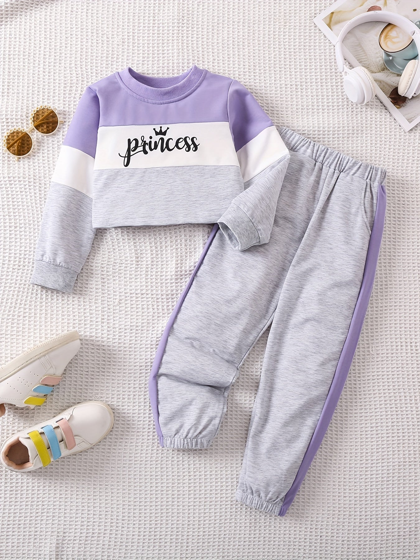 Girls Princess Long Sleeve Sweatshirt & Sweatpants