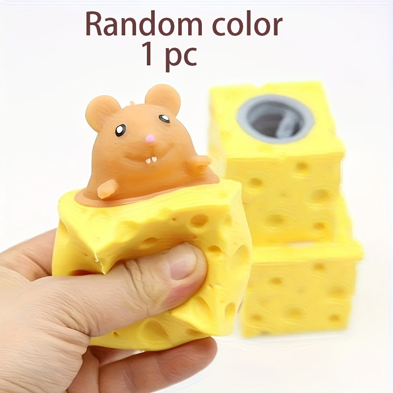 Cheese Mouse Squeeze Toy Holiday Relaxing Multiple Colors